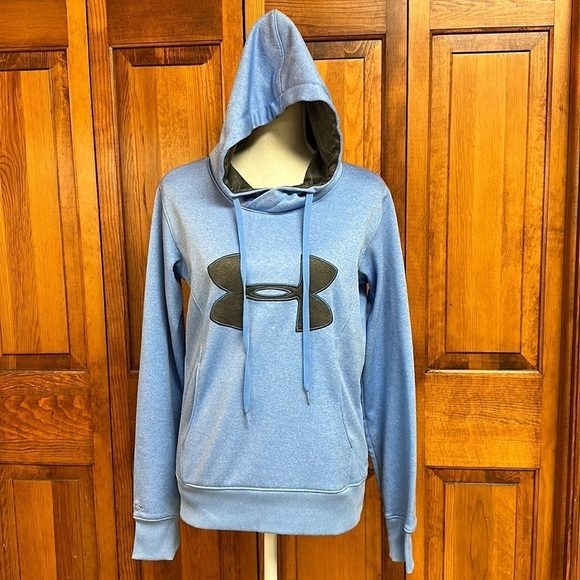 Under Armour Storm Fleece Lined Blue/Grey Semi-Fitted Coldgear Hoodie SM - Picture 1 of 10